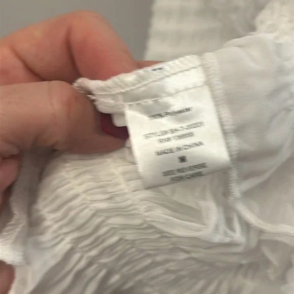 NWT gorgeous Anthropologie sarah hann white ruched blouse M - Picture 10 of 15